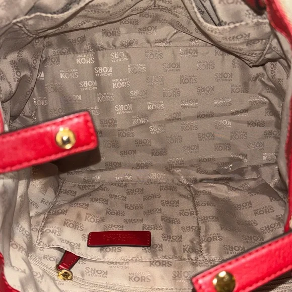 Michael Kors Tan and Red Logo Tote - Picture 4 of 4